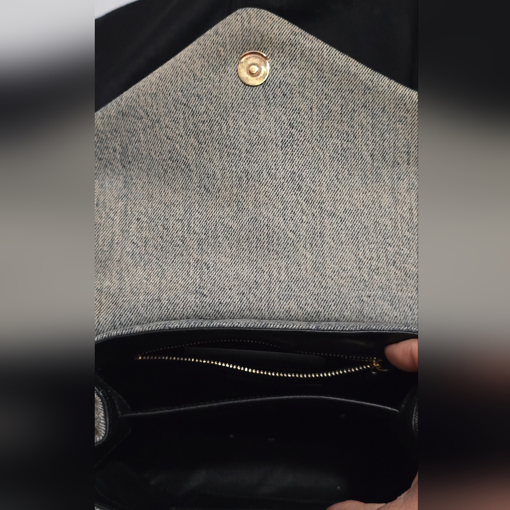 Saint Laurent Quilted Crossbody Bag in Gray with Gold Hardware - Picture 12 of 12